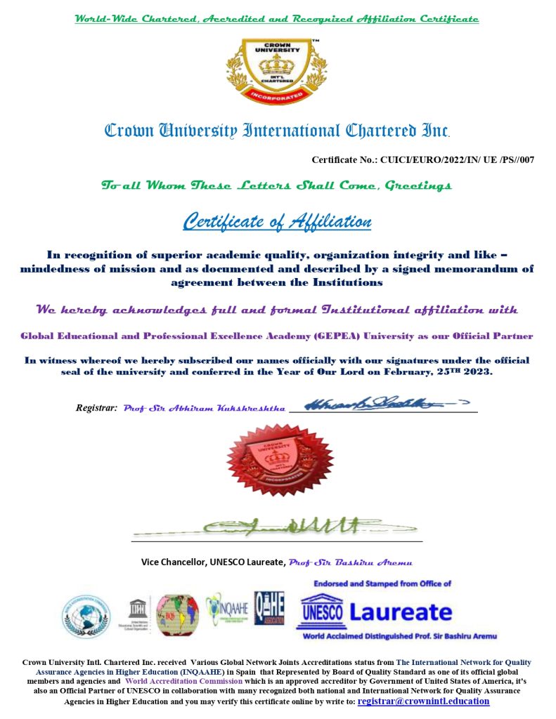 Accreditation Certificate - GePea.Eu